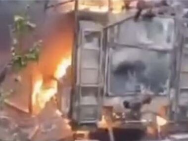 Пожарная машина из Караганды сгорела в области Абай