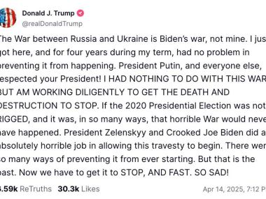 Трамп назвал виновных в войне в Украине