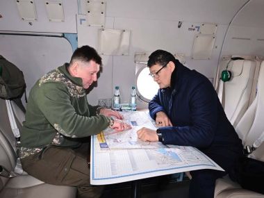 Аким области Абай провел воздушный мониторинг паводкоопасных территорий