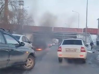 Автомобиль загорелся в Семее