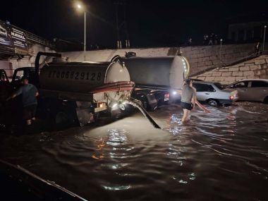 В Семее откачивают воду после ливня