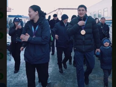 В Семее встретили призеров чемпионата мира по қазақ күресі