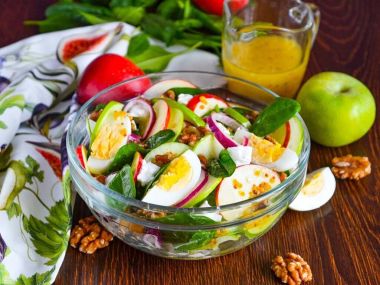 ПП Салат с яблоками, грецкими орехами и сыром