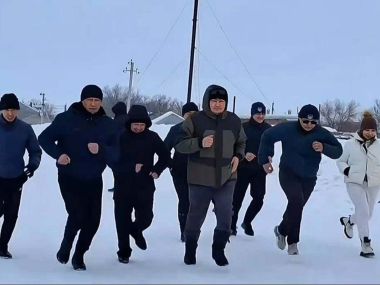 Полицейские Кокпектинского района провели спортивную эстафету