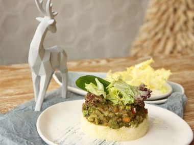 Суфле из куриной печени с овощами
